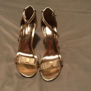 Gold pump sandals